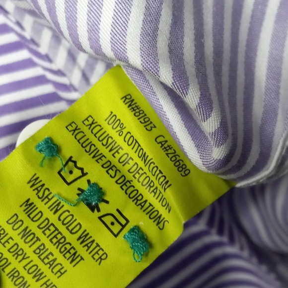 Robert Graham Shirt Large Tailored Fit Flip Cuff‎ Striped Luxury Designer - Picture 9 of 13